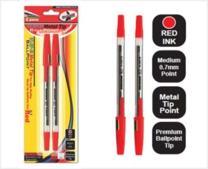 Ballpoint Pens 2 Pack Red