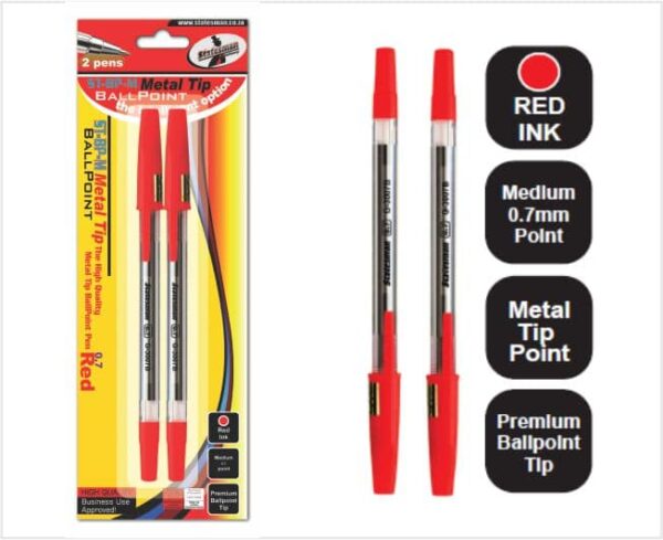 Ballpoint Pens 2 Pack Red
